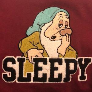 SLEEPY Dwarf Varsity Patch Slouchy Sweatshirt